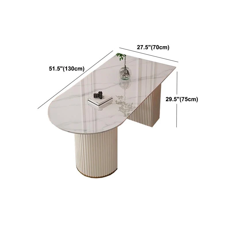 Tavolo da pranzo tradizionale di lusso con tavolo da pranzo ovale marmo bianco per la casa Clearhalo