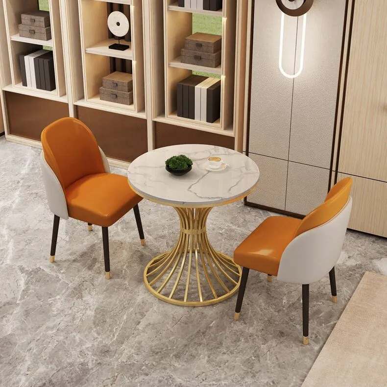 Tavolo da pranzo tradizionale di lusso Tavolo con piedistallo pietra sinterizzata per sala da pranzo Clearhalo