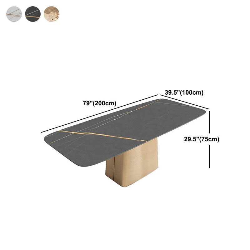Tavolo da pranzo tradizionale di lusso Tavolo da pranzo pietra con base piedistallo Clearhalo