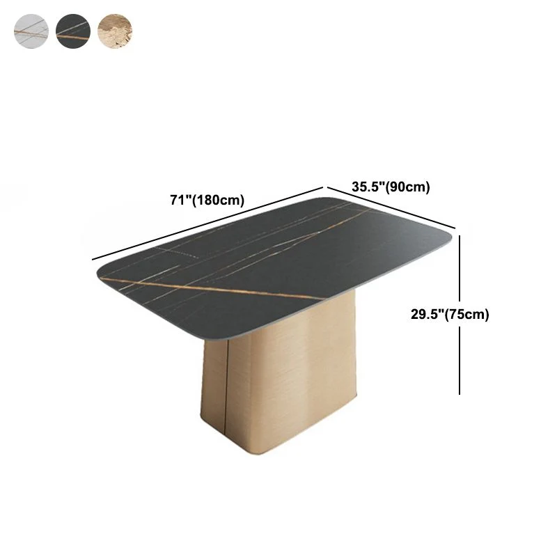Tavolo da pranzo tradizionale di lusso Tavolo da pranzo pietra con base piedistallo Clearhalo