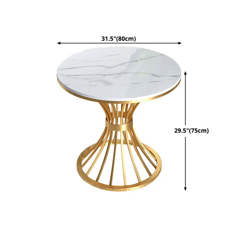 Tavolo da pranzo tradizionale di lusso Tavolo da pranzo con piano pietra sinterizzata con cornice dorata Clearhalo