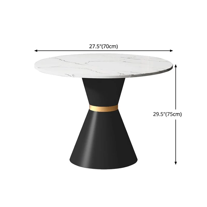 Tavolo da pranzo tradizionale di lusso Tavolo da pranzo rotondo con piedistallo superiore bianco Clearhalo