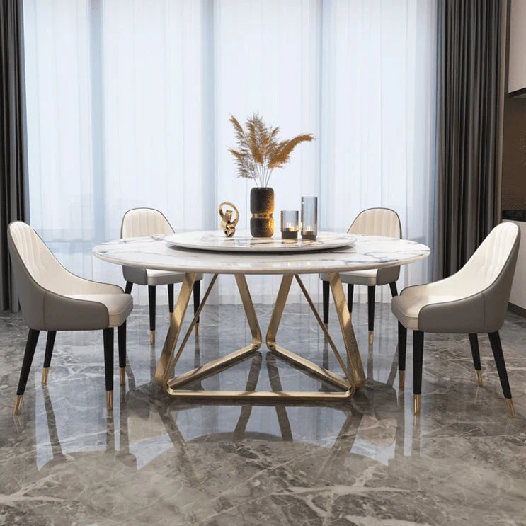 Tavolo da pranzo tradizionale di lusso Tavolo da pranzo rotondo per sala da pranzo Clearhalo