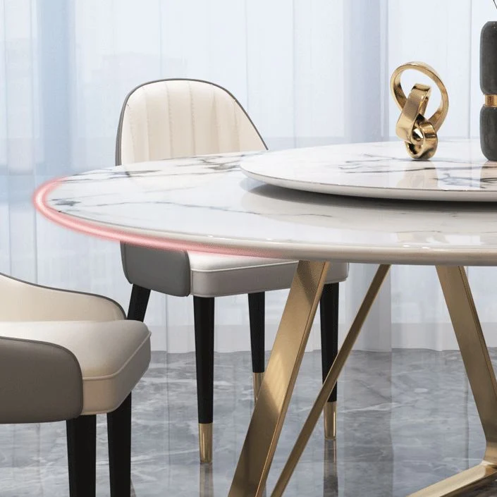 Tavolo da pranzo tradizionale di lusso Tavolo da pranzo rotondo per sala da pranzo Clearhalo