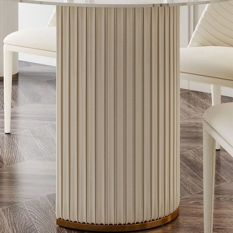 Tavolo da pranzo tradizionale di lusso Tavolo da pranzo ovale pietra bianca per cucina Clearhalo