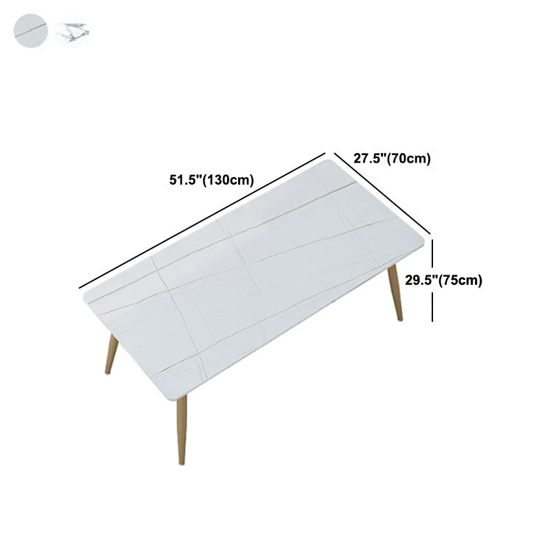 Tavolo da pranzo tradizionale di lusso Tavolo rettangolare con piano pietra bianco e oro Clearhalo