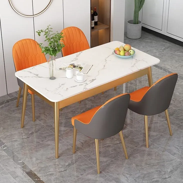 Tavolo da pranzo tradizionale di lusso Tavolo rettangolare pietra sinterizzata con 4 gambe Clearhalo