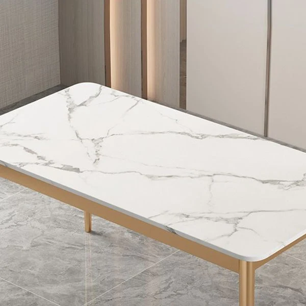 Tavolo da pranzo tradizionale di lusso Tavolo rettangolare pietra sinterizzata con 4 gambe Clearhalo