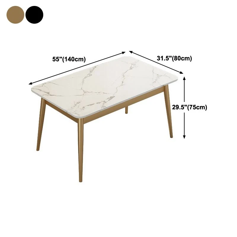 Tavolo da pranzo tradizionale di lusso Tavolo rettangolare pietra sinterizzata con 4 gambe Clearhalo