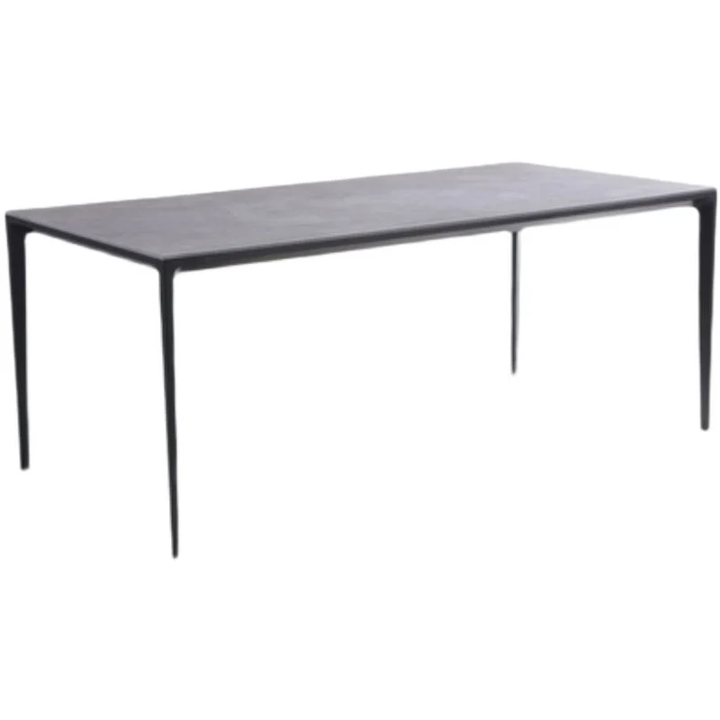 Tavolo da pranzo treppiede metallo nero Tavolo da pranzo rettangolare industriale Clearhalo