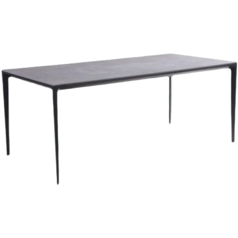 Tavolo da pranzo treppiede metallo nero Tavolo da pranzo rettangolare industriale Clearhalo