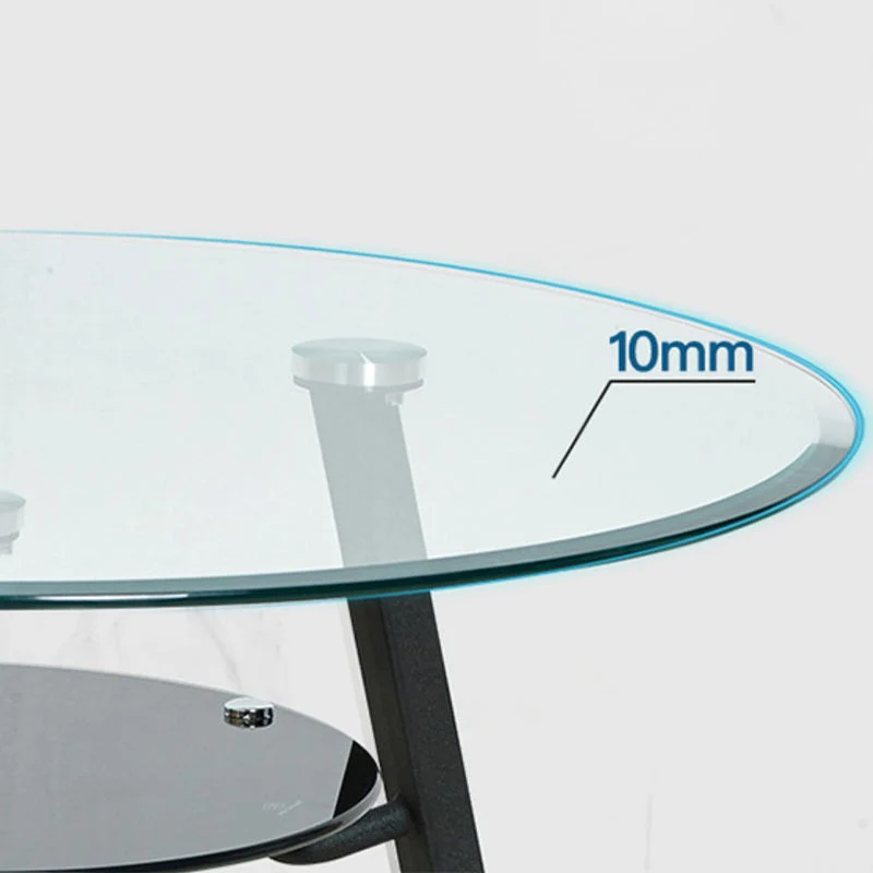 Tavolo da pranzo vetro per mobili rotondi stile semplicità con base treppiede Clearhalo