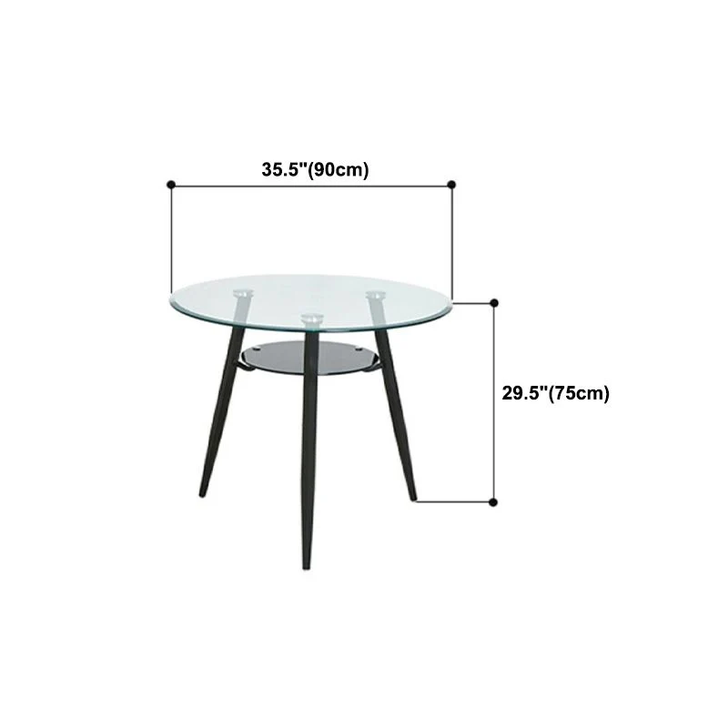 Tavolo da pranzo vetro per mobili rotondi stile semplicità con base treppiede Clearhalo