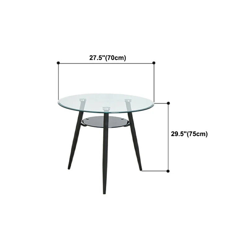Tavolo da pranzo vetro per mobili rotondi stile semplicità con base treppiede Clearhalo