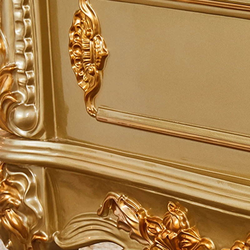 Tavolo da pranzo vittoriano marmo per ristorante Tavolo rettangolare con 4 gambe oro Clearhalo
