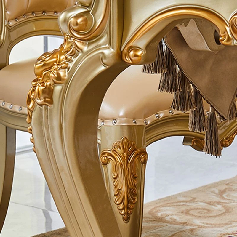 Tavolo da pranzo vittoriano marmo per ristorante Tavolo rettangolare con 4 gambe oro Clearhalo