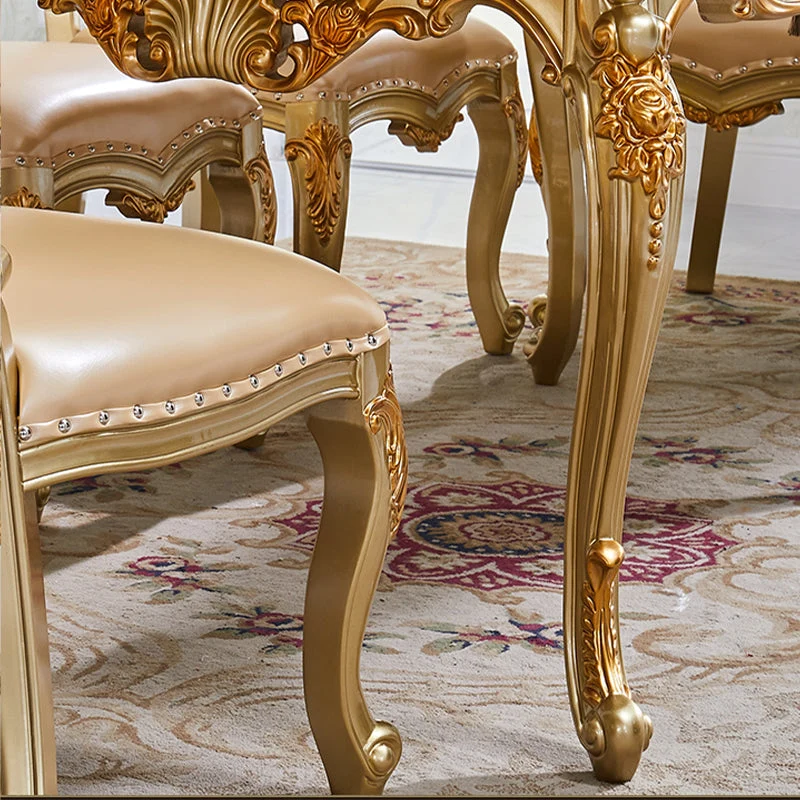 Tavolo da pranzo vittoriano marmo per ristorante Tavolo rettangolare con 4 gambe oro Clearhalo