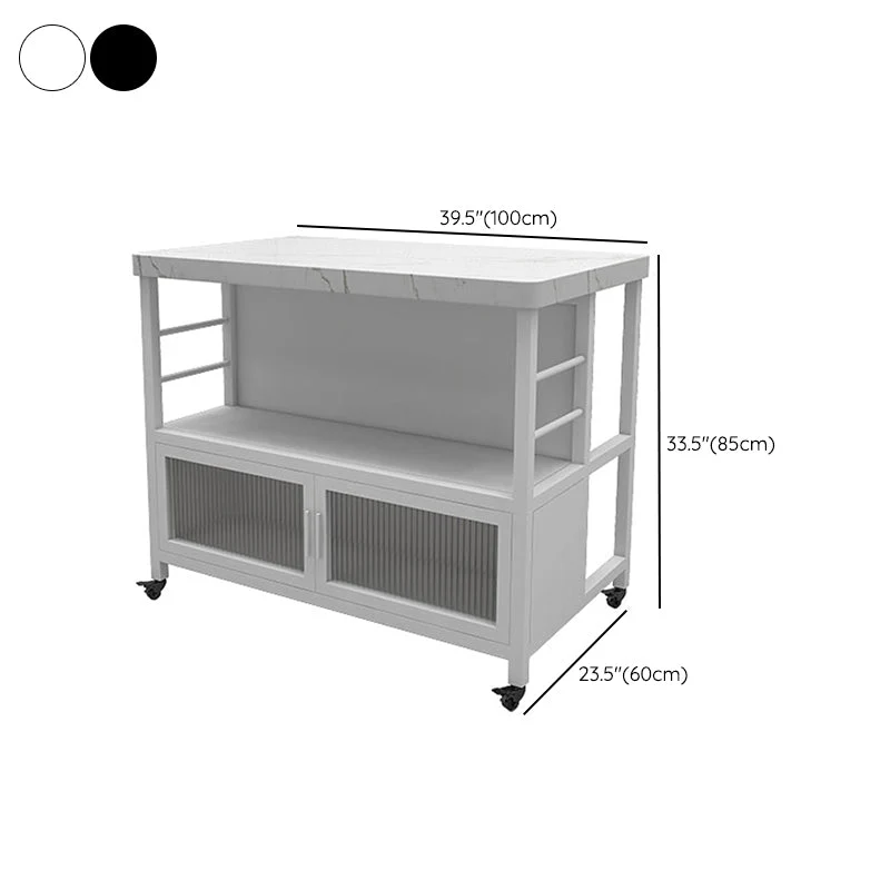 Tavolo di preparazione marmo con contenitore Tavolo moderno ad isola per cucina Clearhalo
