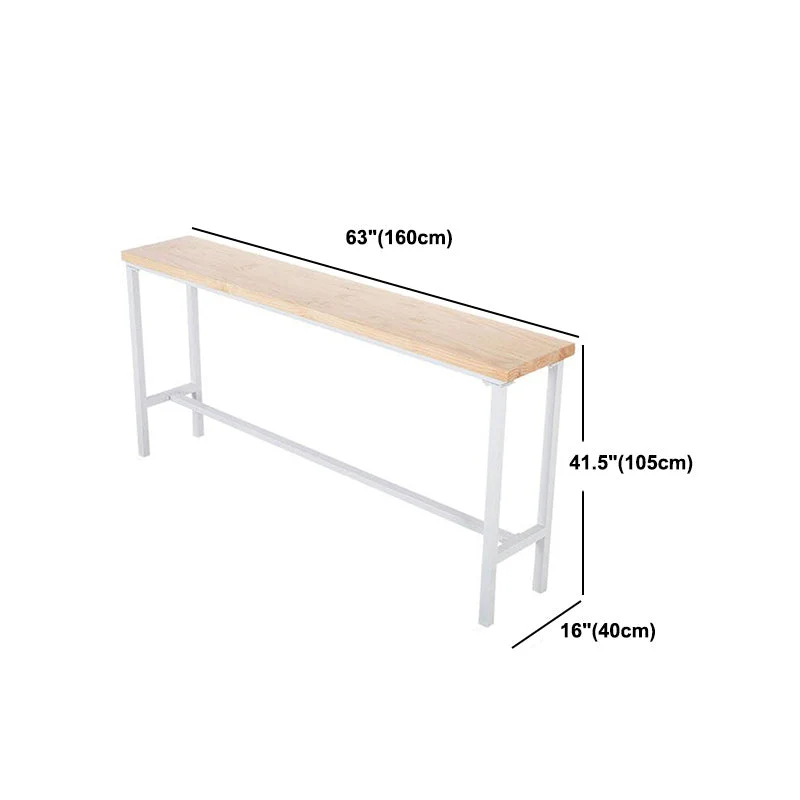Tavolo da pub con poggiapiedi per interni legno Tavolo da cocktail moderno da bar da bistrot Clearhalo