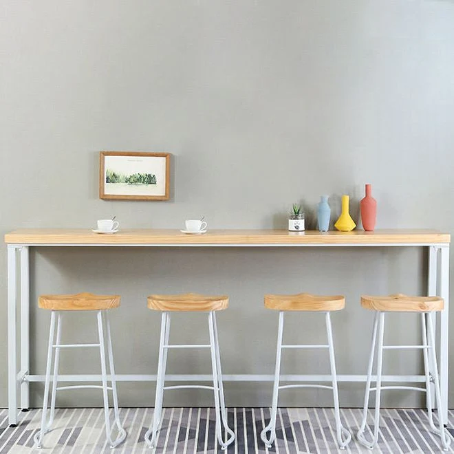 Tavolo da pub contemporaneo con tavolo da bistrot con piano legno di pino naturale su cavalletto bianco Clearhalo