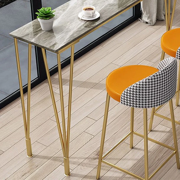 Tavolo da pub moderno marmo con gambe rettangolari - 42" H Clearhalo
