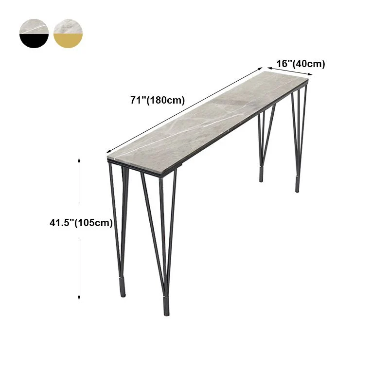 Tavolo da pub moderno marmo con gambe rettangolari - 42" H Clearhalo