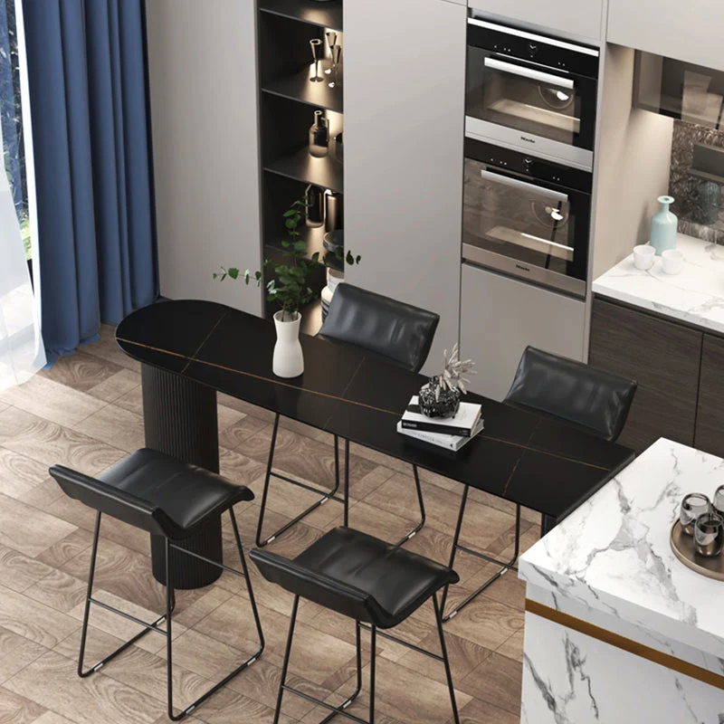 Tavolo da pub moderno marmo con tavolo speciale con doppio piedistallo - 41,3" H Clearhalo