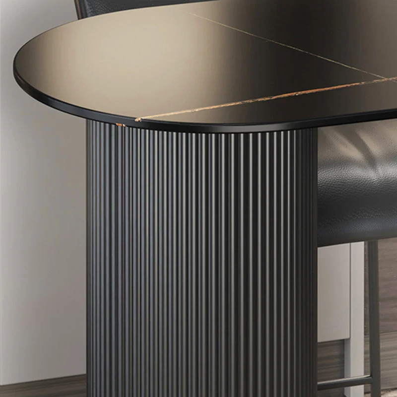 Tavolo da pub moderno marmo con tavolo speciale con doppio piedistallo - 41,3" H Clearhalo