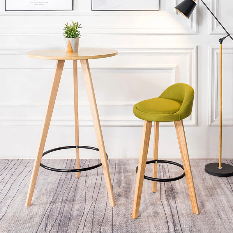Tavolo da pub rotondo legno massello stile moderno da 1/3 pezzi con sgabelli alti Clearhalo