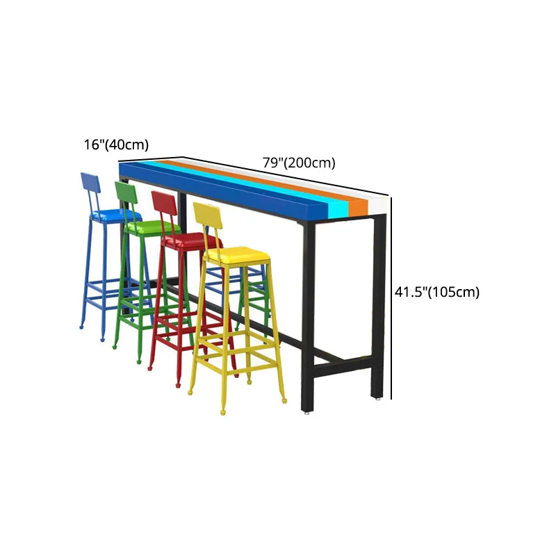 Tavolo rettangolare da bar moderno con altezza su cavalletto legno per caffetteria Clearhalo