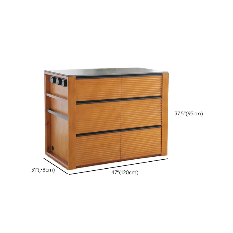 Tavolo rettangolare da cucina contemporaneo ad isola con base legno di pino Clearhalo