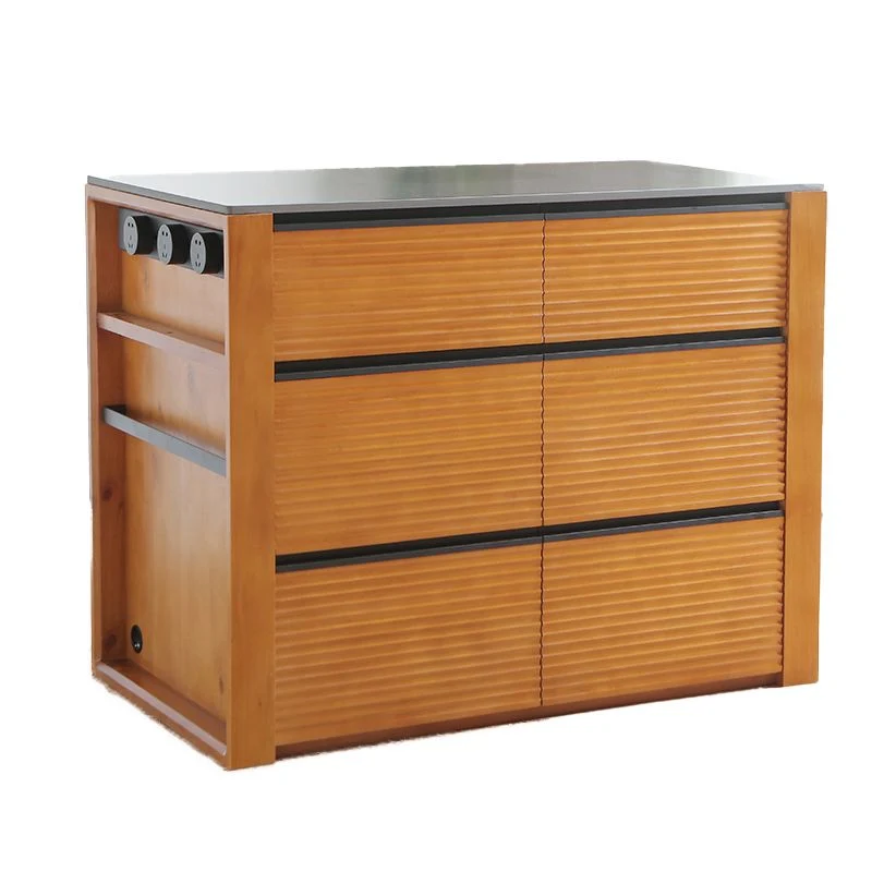 Tavolo rettangolare da cucina contemporaneo ad isola con base legno di pino Clearhalo