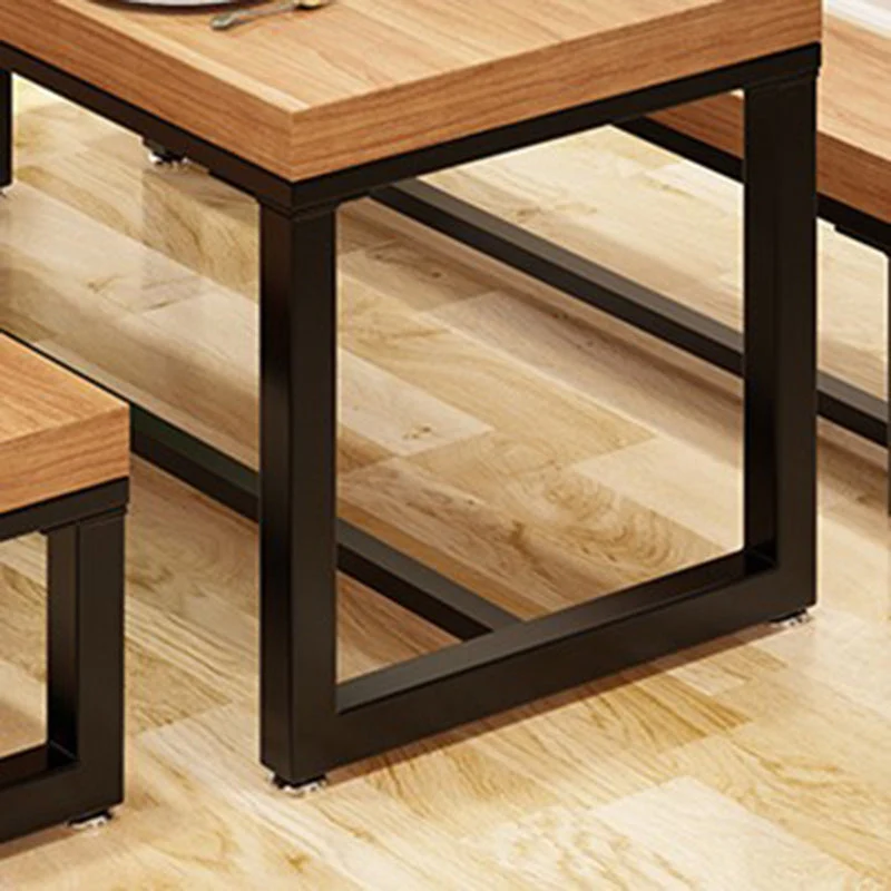 Tavolo rettangolare legno massello di pino Tavolo da pranzo industriale con base nera Clearhalo
