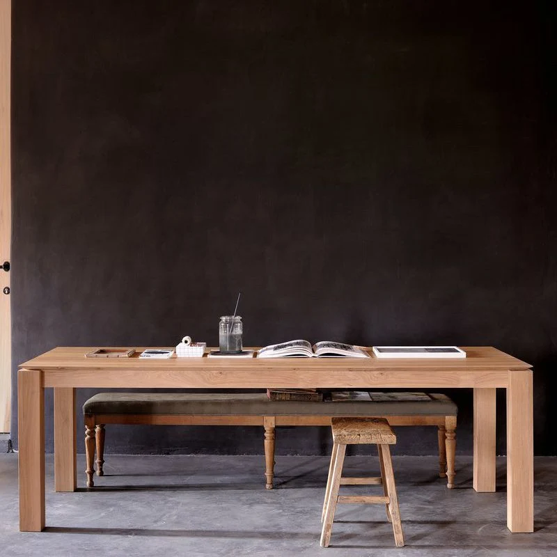 Tavolo rettangolare legno di pino per ristorante Tavolo da pranzo moderno con 4 gambe Clearhalo