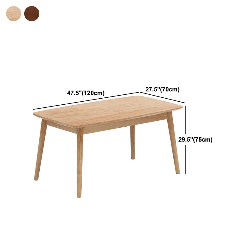 Tavolo rettangolare moderno legno massello tavolo da cucina altezza standard con 4 gambe Clearhalo