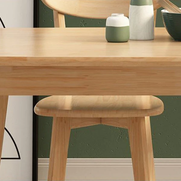 Tavolo rettangolare moderno legno massello tavolo da cucina altezza standard con 4 gambe Clearhalo