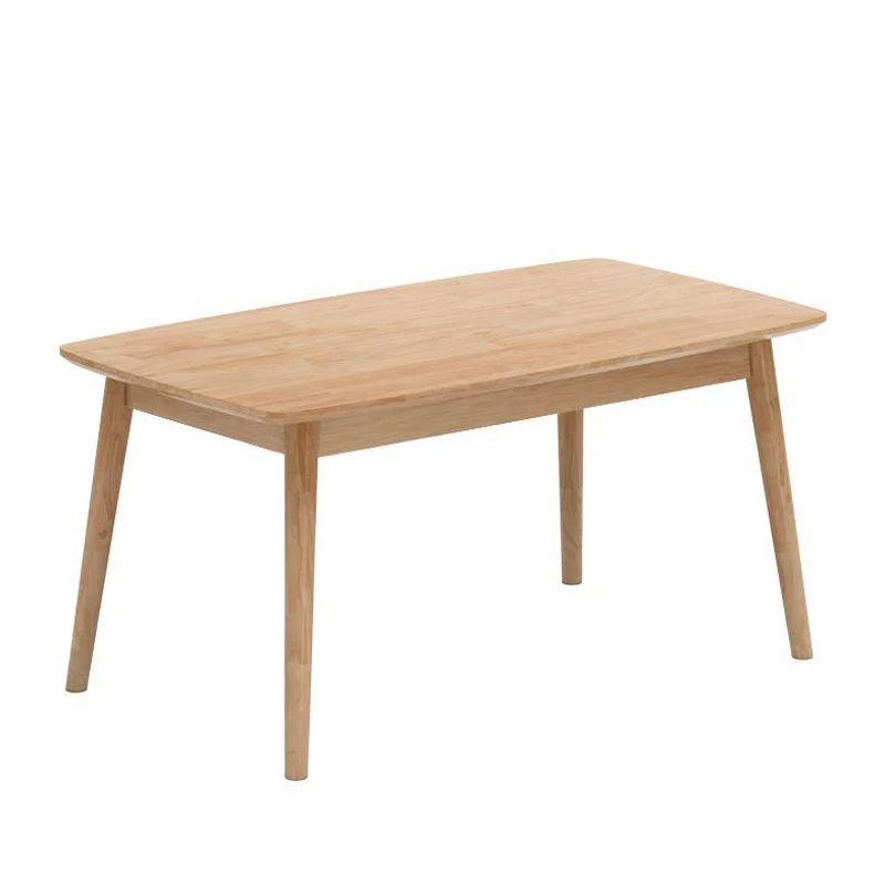 Tavolo rettangolare moderno legno massello tavolo da cucina altezza standard con 4 gambe Clearhalo