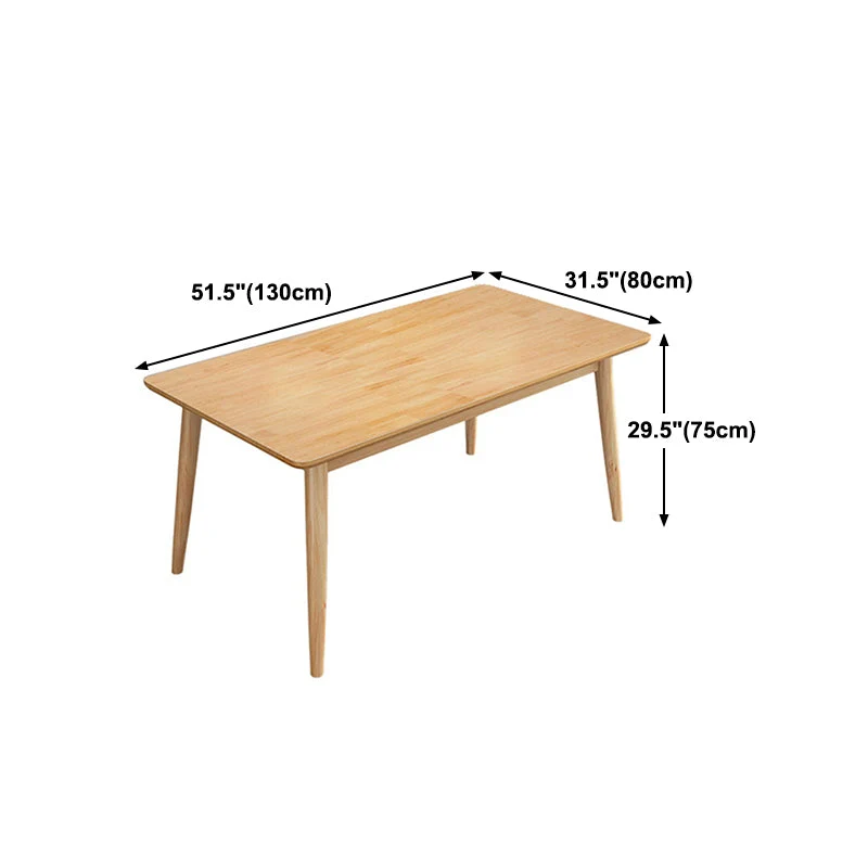 Tavolo rettangolare moderno legno Tavolo da pranzo ad altezza standard con 4 gambe Clearhalo