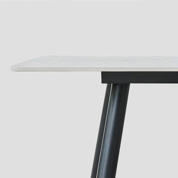 Tavolo rettangolare moderno pietra Tavolo da pranzo ad altezza standard con 4 gambe Clearhalo