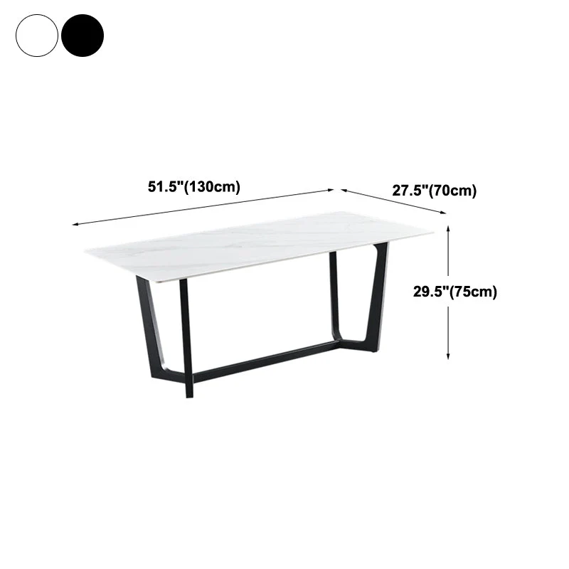 Tavolo rettangolare pietra industriale Tavolo da pranzo ad altezza standard con base cavalletto Clearhalo
