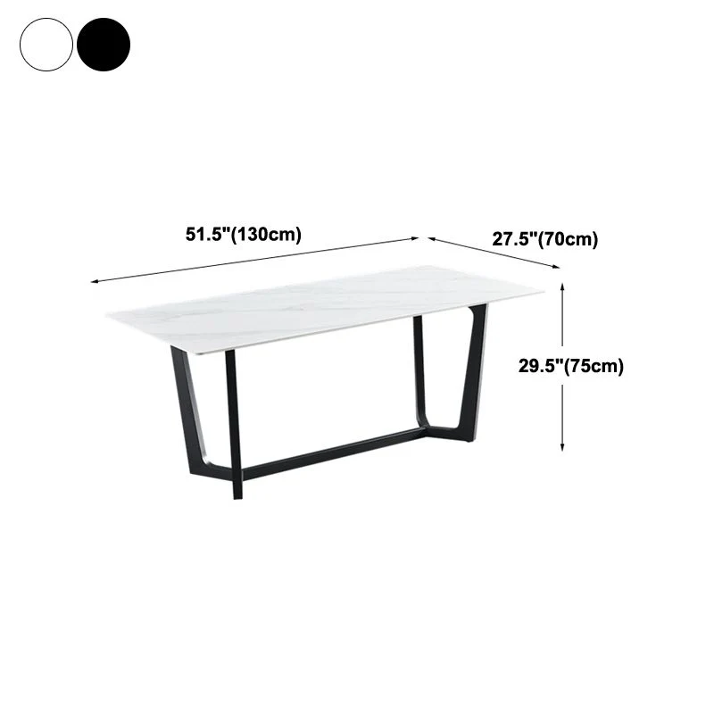 Tavolo rettangolare pietra industriale Tavolo da pranzo ad altezza standard con base cavalletto Clearhalo