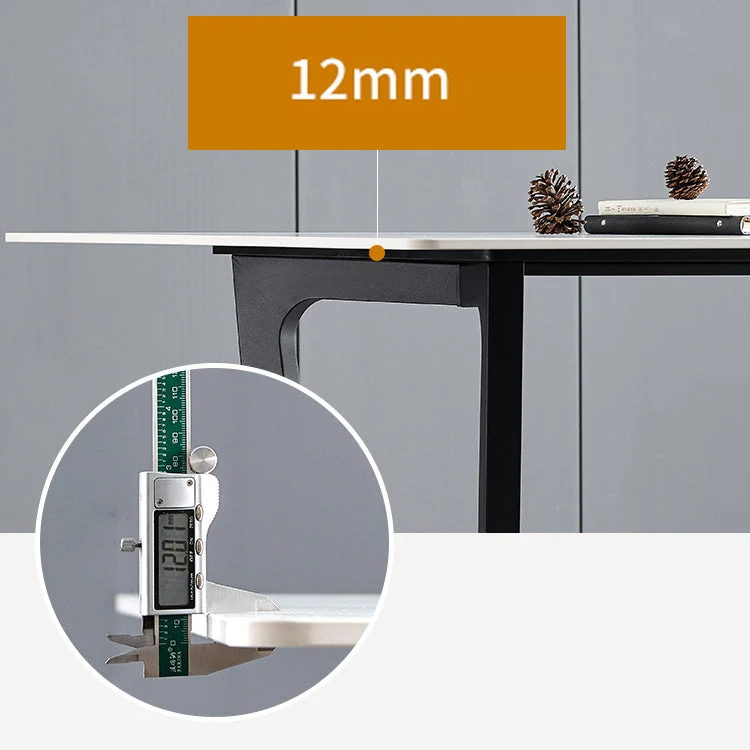 Tavolo rettangolare pietra industriale Tavolo da pranzo ad altezza standard con base cavalletto Clearhalo