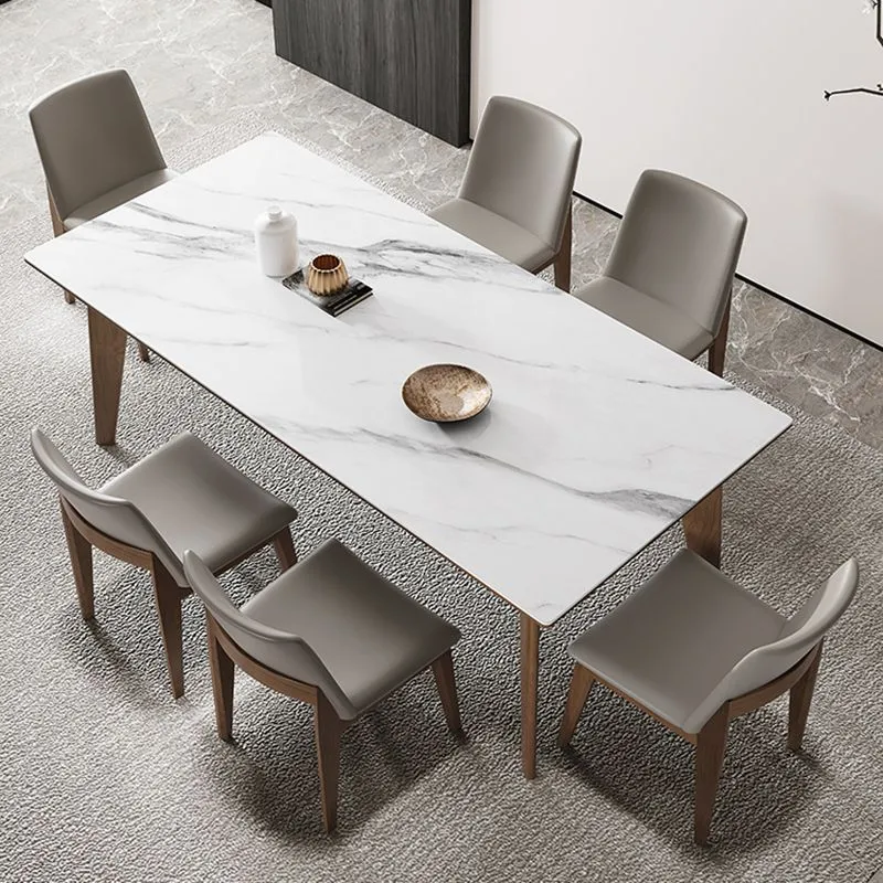 Tavolo Rettangolare Pietra Sinterizzata per Ristorante Tavolo Medievale Moderno con 4 Gambe Clearhalo