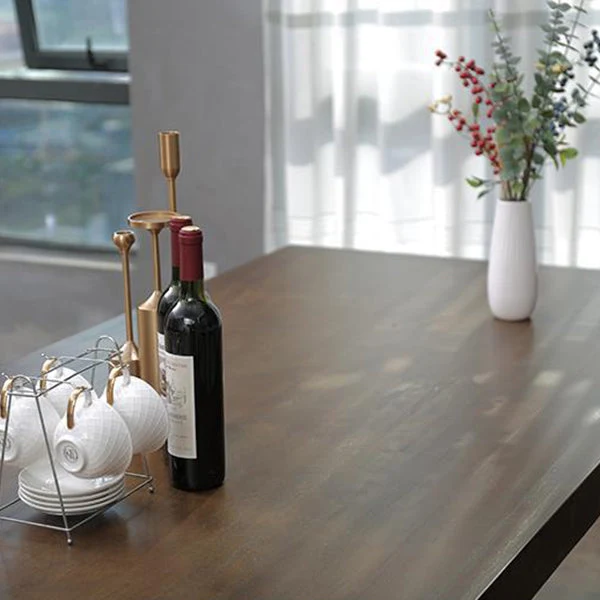 Tavolo rettangolare stile industriale Tavolo da pranzo legno con gambe legno Clearhalo