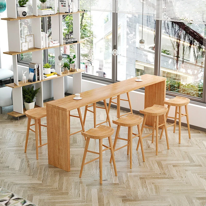 Tavolo rettangolare stile nordico da pranzo tavolo da bar legno per cucina Clearhalo