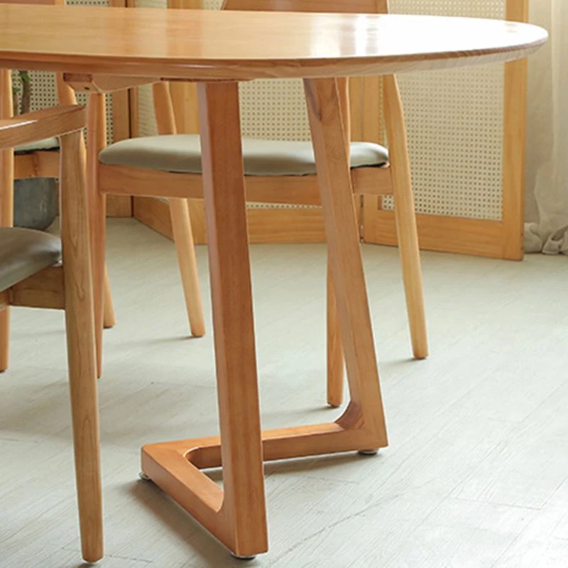 Tavolo da ristorante con piano ovale Simplicity Tavolo da pranzo legno massello per sala da pranzo Clearhalo
