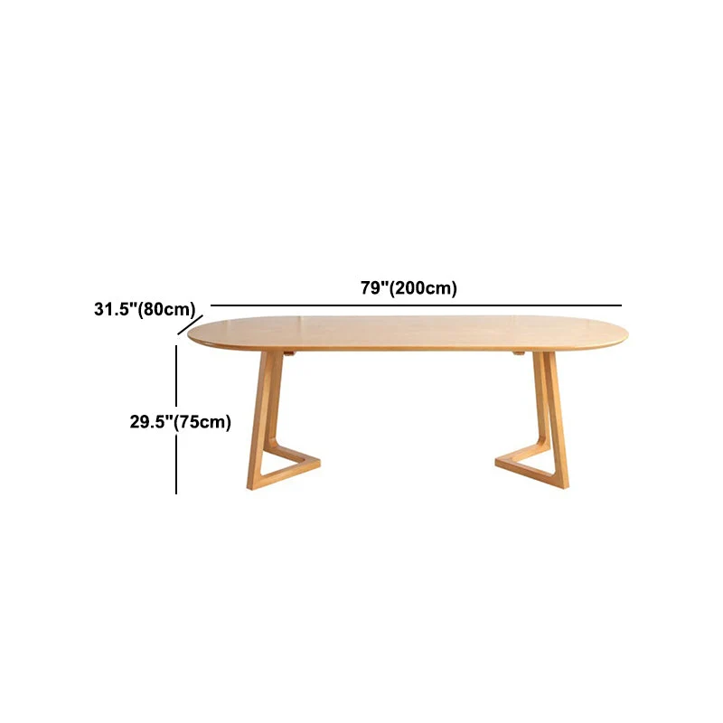 Tavolo da ristorante con piano ovale Simplicity Tavolo da pranzo legno massello per sala da pranzo Clearhalo
