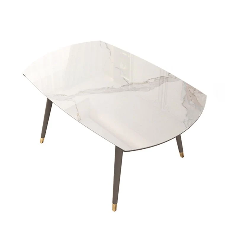 Tavolo Rotondo Allungabile con Piano Pietra Sinterizzata di Lusso con 4 Gambe Legno Clearhalo