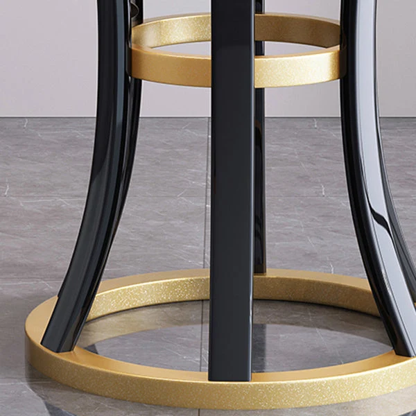 Tavolo rotondo moderno pietra Tavolo da pranzo ad altezza standard con base piedistallo Clearhalo