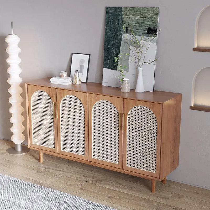 Tavolo server moderno legno massello con credenza marrone per sala da pranzo Clearhalo